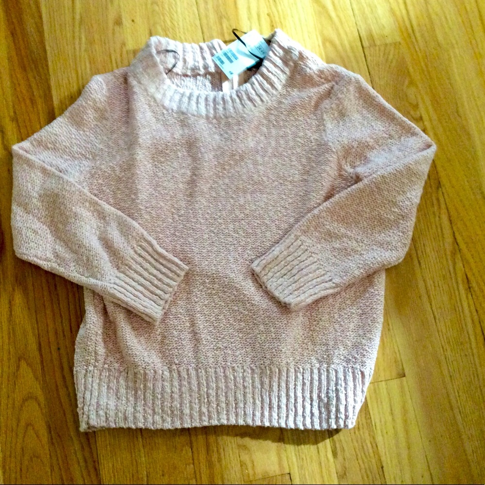 New with tags Baby pink sweater with gold zipper
